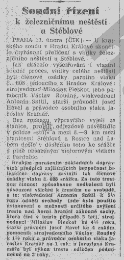 Zmienka o výsledku súdneho pojednávania, zdroj: archiv.ucl.cas.cz