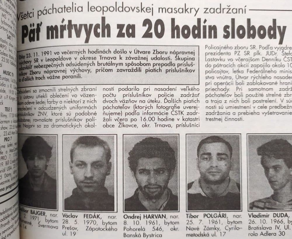 Väzni, ktorí sa pokúsili o útek, zdroj: Žurnál – Pravda